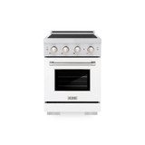 ZLINE 24-Inch 3.2 Cu. Ft. Paramount Induction Range with 3 Element Cooktop and Electric Convection Oven in Satin Stainless Steel with White Matte Door (SINRS-WM-24)
