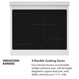 ZLINE Autograph Edition 30 in. 4.2 cu. ft. Paramount Induction Range with 4 Element Cooktop and Electric Convection Oven in Black Stainless Steel with Champagne Bronze Accents (SINRBZ-30-CB)