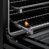 ZLINE Autograph Edition 30 in. 4.2 cu. ft. Paramount Induction Range with 4 Element Cooktop and Electric Convection Oven in Black Stainless Steel with Champagne Bronze Accents (SINRBZ-30-CB)