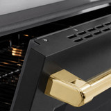 ZLINE Autograph Edition 36-Inch 5.2 Cu. Ft. Paramount Induction Range with 5 Element Cooktop and Electric Convection Oven in Stainless Steel with Black Matte Door and Polished Gold Accents (SINRZ-BLM-36-G)