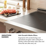 ZLINE Autograph Edition 24-Inch 3.2 cu. ft. Paramount Induction Range with 3 Element Cooktop and Electric Convection Oven in Satin Stainless Steel with White Matte Door and Polished Gold Accents (SINRSZ-WM-24-G)