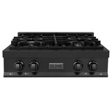 ZLINE 30-Inch Legacy Gas Rangetop with 4 Burners and Porcelain Cooktop in Black Stainless Steel (RTB-30)