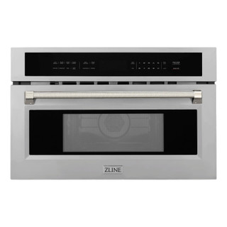 ZLINE Autograph 30-Inch Microwave Oven in Stainless Steel and Polished Nickel Helix Handle (MWOZ-30-KPN)