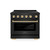 ZLINE Autograph Edition 36-Inch 5.2 Cu. Ft. Paramount Induction Range with 5 Element Cooktop and Electric Convection Oven in Black Stainless Steel with Polished Gold Accents (SINRBZ-36-G)