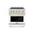 ZLINE Autograph Edition 30-Inch 4.2 Cu. Ft. Paramount Induction Range with 4 Element Cooktop and Electric Convection Oven in Stainless Steel with White Matte Door and Polished Gold Accents (SINRZ-WM-30-G)