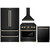 ZLINE 4-Piece Appliance Package - 30-Inch Paramount Gas Range, Wall Mount Range Hood, 36-Inch French Door Refrigerator, Dishwasher, in Black Stainless Steel with Gold Accents