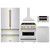 ZLINE 5-Piece Appliance Package - 30-Inch Autograph Edition Gas Range, Wall Mount Range Hood, 36-Inch French Door Refrigerator, Dishwasher, and 30-Inch Microwave Drawer in Stainless Steel with Gold Accents ZLINE 5-Piece Appliance Package - 30-Inch Autograph Edition Gas Range, Wall Mount Range Hood, 36-Inch French Door Refrigerator, Dishwasher, and 30-Inch Microwave Drawer in Stainless Steel with Gold Accents