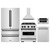 ZLINE 5-Piece Appliance Package - 30-Inch Autograph Edition Gas Range, Wall Mount Range Hood, 36-Inch French Door Refrigerator, Dishwasher, and 30-Inch Microwave Drawer in Stainless Steel Matte Black Accents