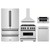 ZLINE 5-Piece Appliance Package - 36-Inch Autograph Edition Dual Fuel Range, Wall Mount Range Hood, 36-Inch French Door Refrigerator, Dishwasher, and 30-Inch Microwave Drawer in Stainless Steel Matte Black Accents