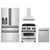 ZLINE 4-Piece Appliance Package - 30-Inch Legacy Autograph Dual Fuel Range, Wall Mount Range Hood, 36-Inch French Door Refrigerator with Water Dispenser, Dishwasher, in Stainless Steel with Matte Black Accents