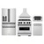 ZLINE 5-Piece Appliance Package - 30-Inch Autograph Edition Dual Fuel Range, Wall Mount Range Hood, 36-Inch French Door Refrigerator with Water Dispenser, Dishwasher, and 30-Inch Microwave Drawer in Stainless Steel Matte Black Accents