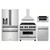 ZLINE 5-Piece Appliance Package - 36-Inch Legacy Autograph Dual Fuel Range, Wall Mount Range Hood, 36-Inch French Door Refrigerator with Water Dispenser, Dishwasher, and 30-Inch Microwave Drawer in Stainless Steel with Matte Black Accents