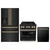 ZLINE 3-Piece Appliance Package - 30-Inch Legacy Dual Fuel Range, 36-Inch French Door Refrigerator with Water Dispenser, Dishwasher, in Black Stainless Steel with Gold Accents ZLINE 3-Piece Appliance Package - 30-Inch Legacy Dual Fuel Range, 36-Inch French Door Refrigerator with Water Dispenser, Dishwasher, in Black Stainless Steel with Gold Accents