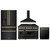 ZLINE 4-Piece Appliance Package - 48-Inch Legacy Dual Fuel Range, Wall Mount Range Hood, 36-Inch French Door Refrigerator with Water Dispenser, Dishwasher, in Black Stainless Steel with Gold Accents