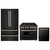ZLINE 3-Piece Appliance Package - 36-Inch Legacy Dual Fuel Range, 36-Inch French Door Refrigerator, Dishwasher, in Black Stainless Steel with Gold Accents