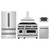 ZLINE 5-Piece Appliance Package - 48-Inch Legacy Autograph Dual Fuel Range, Wall Mount Range Hood, 36-Inch French Door Refrigerator, Dishwasher, and 30-Inch Microwave Drawer in Stainless Steel with Matte Black Accents