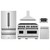 ZLINE 5-Piece Appliance Package - 48-Inch Autograph Edition Dual Fuel Range, Wall Mount Range Hood, 36-Inch French Door Refrigerator, Dishwasher, and 30-Inch Microwave Drawer in Stainless Steel Matte Black Accents