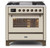 ILVE 36 Inch Majestic II Series Dual Fuel Natural Gas Range with 6 Burners and Griddle with 3.5 cu. ft. Oven Capacity TFT Oven Control Display (UM09FDNS3)