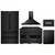 ZLINE 5-Piece Appliance Package - 48-Inch Gas Range, Hood, Refrigerator, Dishwasher, and Microwave Drawer in Black Stainless Steel