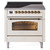ILVE 36" Nostalgie II Series Freestanding Electric Double Oven Range with 5 Elements, Triple Glass Cool Door, Convection Oven, TFT Oven Control Display and Child Lock - UPI366NMP