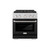 ZLINE 30-Inch 4.2 cu. ft. Paramount Gas Range with 4 Burner DuoPro™ Cooktop and Convection Gas Oven in Satin Stainless Steel with Black Matte Door (PSGRS-BLM-30)