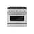 ZLINE Autograph 36-Inch Paramount DuoPro Gas Range in Stainless Steel with Nickel Helix Handle (PSGRZ-36-KPN)