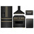 ZLINE 5-Piece Appliance Package - 36-Inch Gas Range, Hood, Refrigerator with Water Dispenser, Dishwasher, and Microwave Drawer in Black Stainless Steel with Champagne Bronze Accents ZLINE 5-Piece Appliance Package - 36-Inch Gas Range, Hood, Refrigerator with Water Dispenser, Dishwasher, and Microwave Drawer in Black Stainless Steel with Champagne Bronze Accents