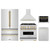 ZLINE 5-Piece Appliance Package - 36-Inch Gas Range, Hood, Refrigerator, Dishwasher, and Microwave Drawer in Stainless Steel with Gold Accents ZLINE 5-Piece Appliance Package - 36-Inch Gas Range, Hood, Refrigerator, Dishwasher, and Microwave Drawer in Stainless Steel with Gold Accents