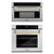ZLINE Autograph Edition 2-Piece Appliance Package - 30-Inch Single Wall Oven with Self-Clean and 30-inch Built-In Microwave Oven in Satin Stainless Steel with Gold Trim ZLINE Autograph Edition 2-Piece Appliance Package - 30-Inch Single Wall Oven with Self-Clean and 30-inch Built-In Microwave Oven in Satin Stainless Steel with Gold Trim