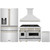 ZLINE Autograph Edition 4-Piece Appliance Package - 48-Inch Dual Fuel Range, Refrigerator with Water Dispenser, Wall Mounted Range Hood, & 24-Inch Tall Tub Dishwasher in Stainless Steel with Gold Trim (4AKPR-RARHDWM48-G)