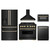 ZLINE 5-Piece Appliance Package - 36-Inch Gas Range, Hood, Refrigerator with Water Dispenser, Dishwasher, and Microwave Drawer in Black Stainless Steel with Gold Accents ZLINE 5-Piece Appliance Package - 36-Inch Gas Range, Hood, Refrigerator with Water Dispenser, Dishwasher, and Microwave Drawer in Black Stainless Steel with Gold Accents