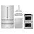 ZLINE 5-Piece Appliance Package - 36-Inch Rangetop, Refrigerator, 30-Inch Electric Double Wall Oven, 3-Rack Dishwasher, and Convertible Wall Mount Hood in Stainless Steel (5KPR-RTRH36-AWDDWV)