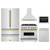 ZLINE 5-Piece Appliance Package - 36-Inch Gas Range, Hood, Refrigerator, Dishwasher, and Microwave Drawer in Stainless Steel with Champagne Bronze Accents ZLINE 5-Piece Appliance Package - 36-Inch Gas Range, Hood, Refrigerator, Dishwasher, and Microwave Drawer in Stainless Steel with Champagne Bronze Accents