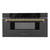 ZLINE Autograph 30-Inch Microwave Drawer in Black Stainless Steel and Polished Gold Helix Handle (MWDZ-30-BS-KG)
