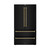 ZLINE Autograph 36-Inch Counter-Depth Refrigerator in Black Stainless Steel and Gold Helix Handles (RFMZ-36-BS-KG)