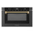 ZLINE Autograph 24-Inch Microwave Drawer in Black Stainless Steel and Champagne Bronze Helix Handle (MWDZ-1-BS-H-KCB)