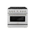 ZLINE Autograph 36-Inch Paramount Gas Range in Stainless Steel with Polished Nickel Helix Handle (SGRZ-36-KPN)