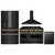ZLINE 4-Piece Appliance Package - 48-Inch Dual Fuel Range, Hood, Refrigerator with Water Dispenser, and Dishwasher in Black Stainless Steel with Gold Accents ZLINE 4-Piece Appliance Package - 48-Inch Dual Fuel Range, Hood, Refrigerator with Water Dispenser, and Dishwasher in Black Stainless Steel with Gold Accents