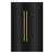 ZLINE 54-Inch Column 16.7 Cu. Ft. Refrigerator and 12.4 Cu. Ft. Freezer in Black Stainless Steel with Gold Accent
