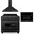 ZLINE 3-Piece Appliance Package - 36-inch Dual Fuel Range with Brass Burners, Convertible Wall Mount Hood & 24-inch Microwave Oven in Black Stainless Steel (3KP-RABRHMWO-36) ZLINE 3-Piece Appliance Package - 36-inch Dual Fuel Range with Brass Burners, Convertible Wall Mount Hood & 24-inch Microwave Oven in Black Stainless Steel (3KP-RABRHMWO-36)