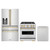 ZLINE 3-Piece Appliance Package - 30-Inch Dual Fuel Range, Refrigerator with Water Dispenser, and Dishwasher in Stainless Steel with Gold Accents