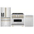 ZLINE 3-Piece Appliance Package - 36-Inch Gas Range, Refrigerator with Water Dispenser, and Dishwasher in Stainless Steel with Champagne Bronze Accents