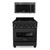 ZLINE 2-Piece Appliance Package - 30-Inch Dual Fuel Range & Over-the-Range Microwave in Black Stainless Steel