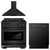 ZLINE 3-Piece Appliance Package - 30-Inch Gas Range, Convertible Wall Mount Hood, and 3-Rack Dishwasher in Black Stainless Steel (3KP-SGRBRH30-DWV)