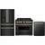 ZLINE 3-Piece Appliance Package - 36-Inch Dual Fuel Range, Refrigerator with Water Dispenser, and Dishwasher in Black Stainless Steel with Gold Accents ZLINE 3-Piece Appliance Package - 36-Inch Dual Fuel Range, Refrigerator with Water Dispenser, and Dishwasher in Black Stainless Steel with Gold Accents