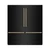 ZLINE Autograph Edition 72-Inch 39.6 cu. ft. French Door Built-In Bottom Freezer Refrigerator with Water Dispensers and Ice Makers in Black Stainless Steel with Graphite Gray Interior and Champagne Bronze Accents (GRBITZ-BS-72-CB)