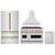 ZLINE 4-Piece Appliance Package - 48-Inch Dual Fuel Range, Hood, Refrigerator, and Dishwasher in Stainless Steel with Gold Accents ZLINE 4-Piece Appliance Package - 48-Inch Dual Fuel Range, Hood, Refrigerator, and Dishwasher in Stainless Steel with Gold Accents