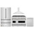 ZLINE 4-Piece Appliance Package - 48-Inch Gas Range, Hood, Refrigerator, and Dishwasher in Stainless Steel