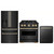 ZLINE 3-Piece Appliance Package - 30-Inch Dual Fuel Range, Refrigerator with Water Dispenser, and Dishwasher in Black Stainless Steel with Gold Accents ZLINE 3-Piece Appliance Package - 30-Inch Dual Fuel Range, Refrigerator with Water Dispenser, and Dishwasher in Black Stainless Steel with Gold Accents