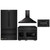 ZLINE 4-Piece Appliance Package - 48-Inch Gas Range, Refrigerator, Convertible Wall Mount Hood, and Microwave Drawer in Black Stainless Steel (4KPR-SGRBRH48-MW)